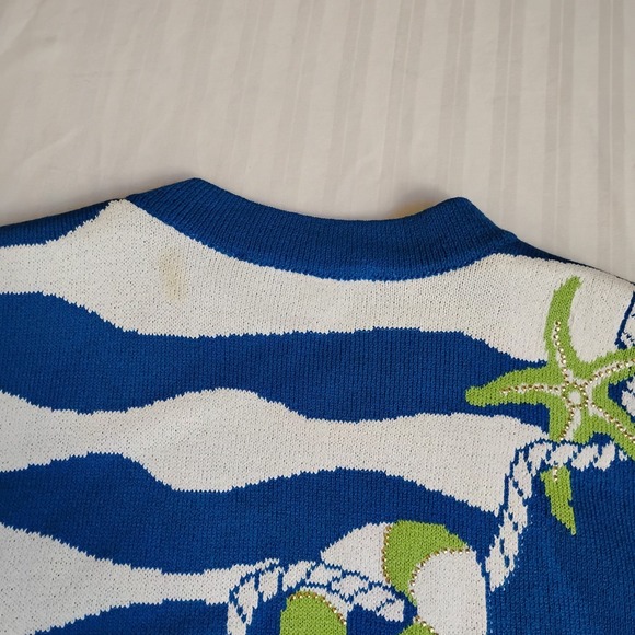 St John Suit‎ 10 Skirt Sweater Set Santana Knit Nautical Vintage Old Money - Picture 11 of 16